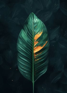 Gold Green Leaf