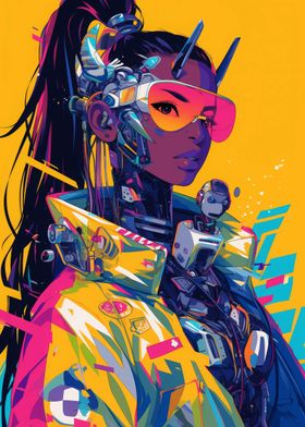 Cyberpunk Popart Anime