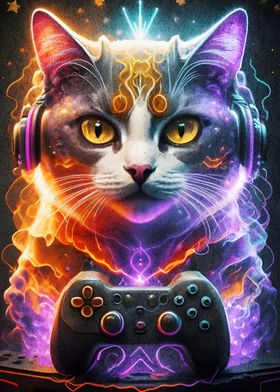 Gamer Cat Neon