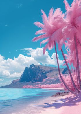 vaporwave beach