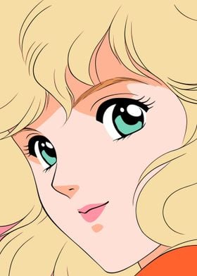 Retro Anime Girl Face