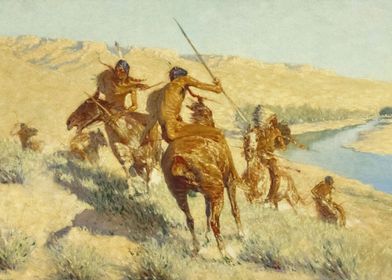 Indian Warriors On Horses