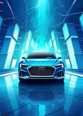 Audi Blue Car