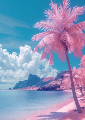 vaporwave beach