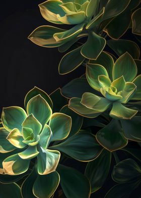 Gold Succulent Leaf