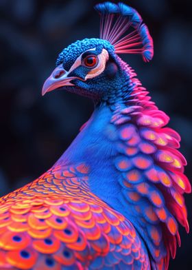 Neon peacock