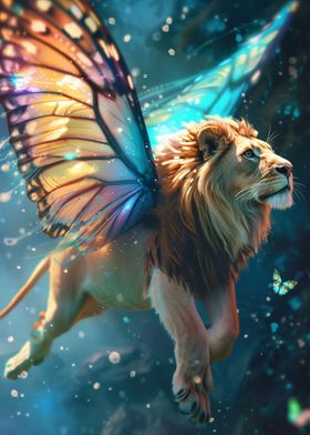 Flying Lion With Wings