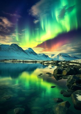 Colorful Aurora Borealis