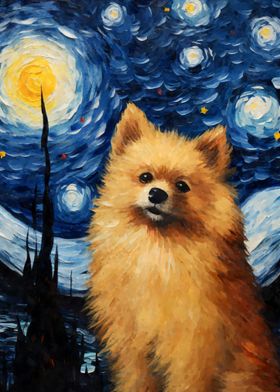 Pomeranian Starry Night