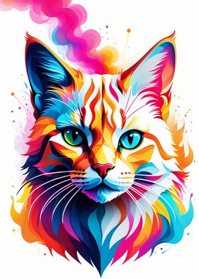 Geometric Color Cat