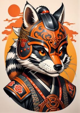 Samurai Mask Raccoon