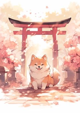 Dog Japan Shiba Blossom