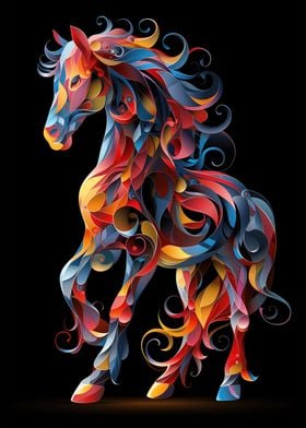 Colorful Horse Poster
