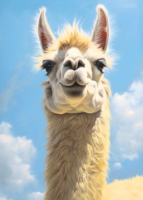 Llama Portrait Painting
