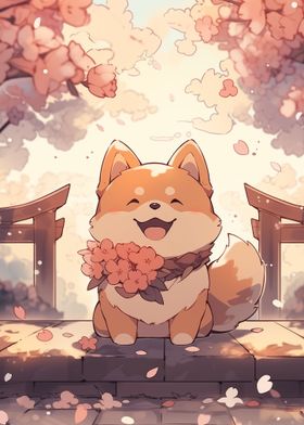 Dog Japan Shiba Blossom