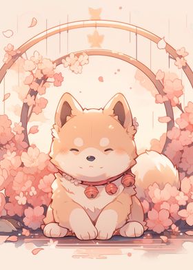 Dog Japan Shiba Blossom