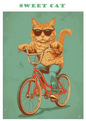 Cat Riding a Bicycle