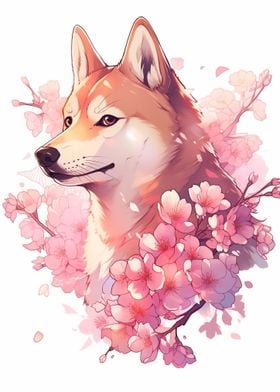 Dog Japan Shiba Blossom