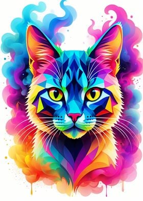 Geometric Color Cat