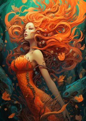 Mermaid in Orange