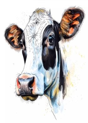 Cow Watercolor