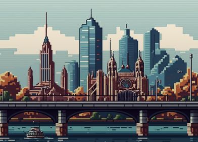Melbourne city Pixel Art