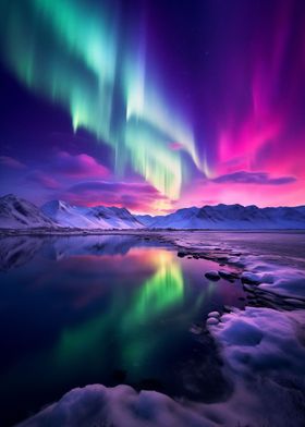 Aurora Borealis Landscape