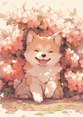 Dog Japan Shiba Blossom