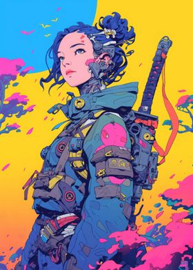 Warrior Cyberpunk Girl