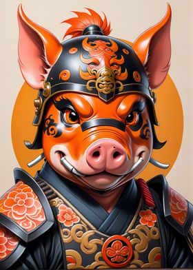 Samurai Mask Pig