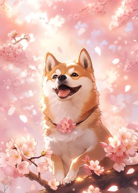 Dog Japan Shiba Blossom