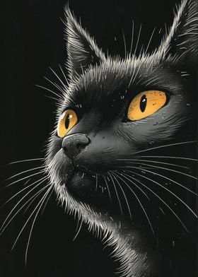 Black Cat Painting