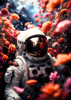 Astronaut With Flowers