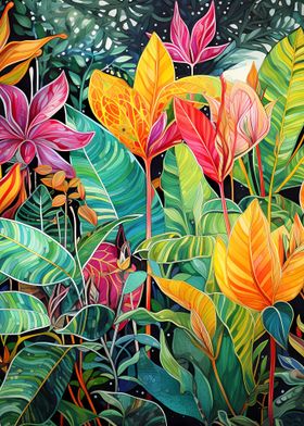 Colorful Wild Plants Art