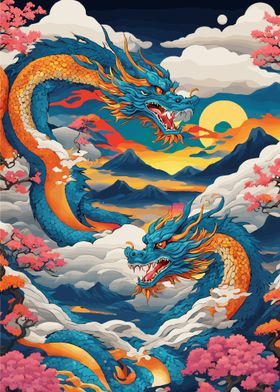 Dragon Waves Illustration