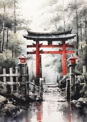 Torii Japanese Painting