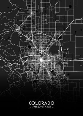 Colorado City Map Black