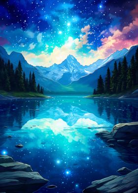 Dreamy Mountain Night