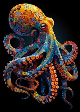 Colorful Octopus Poster