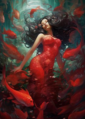 Mermaid in Red