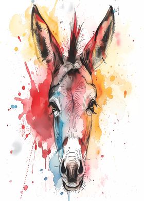 Donkey Watercolor