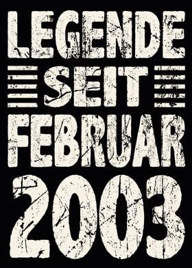 Februar 2003 21 Jahre