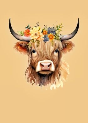 Beautiful Cow With Flowers