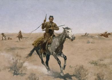 Indians Chasing Cowboy