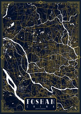 Foshan City Map Gold