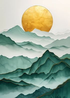 Mountain landscape sunset