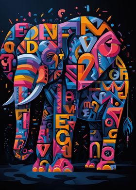 Colorful Elephant Poster