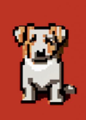 Pixel art dog puppy jack r