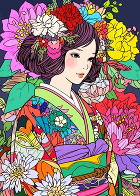 Japan Kimono Manga Girl