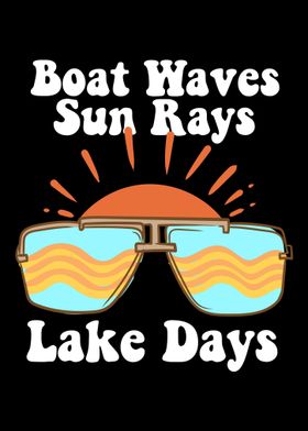 Boat Waves Sun Rays Lake D